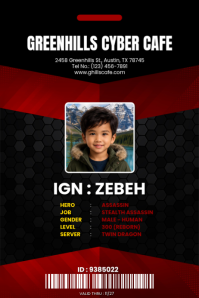 Sort Gamer ID Card Poster Template
