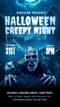 สีดำ Halloween Creepy Night Event Instagram Reel Template