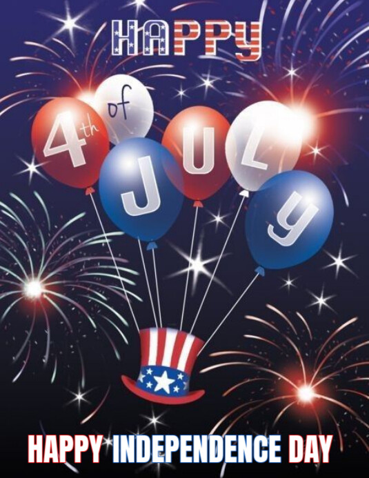 Futuristic Happy 4th Of July Flyer (us Letter) template