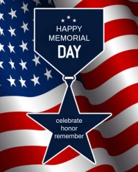 Futuristic Happy Memorial Day Instagram Portrait template