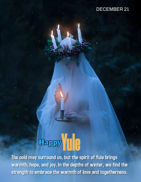 Futuristic Happy Yule Flyer (us Letter) template