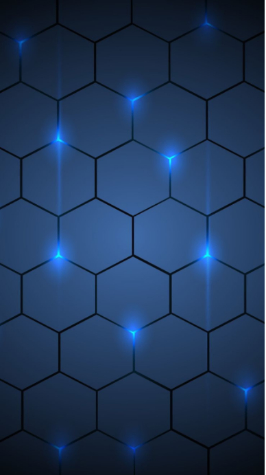 Futuristic Hexagon Grid with Neon Blue Lights Template | PosterMyWall
