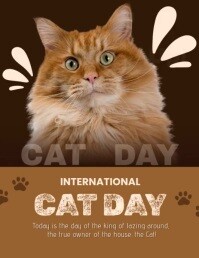 Futuristic joyful  International Cat Day Flyer (us Letter) template
