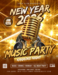 Futuristic Karaoke Night Party Flyer Flyer (us Letter) template