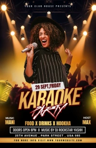 Futuristic Karaoke Party Flyer Tabloid template