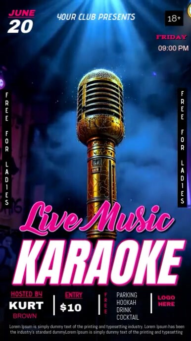 Futuristic Karaoke Template Instagram Reel