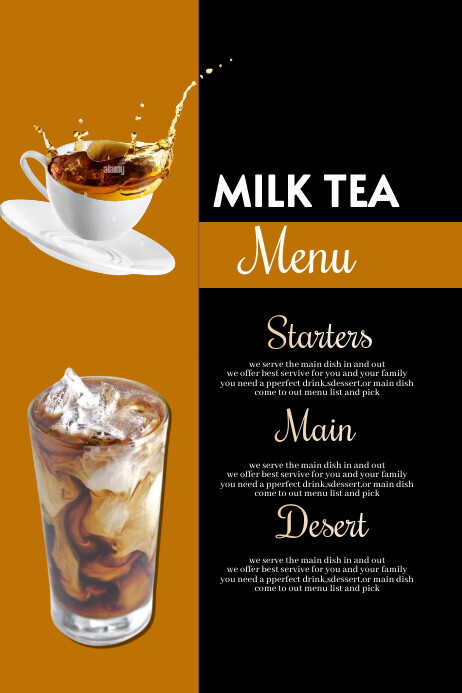 Plantilla de Futuristic Milk Tea Menu Poster | PosterMyWall