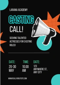 Futuristic Modern Shooting Call A3 template