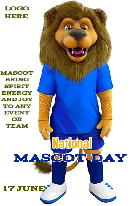 Futuristic National Mascot Day  Poster template