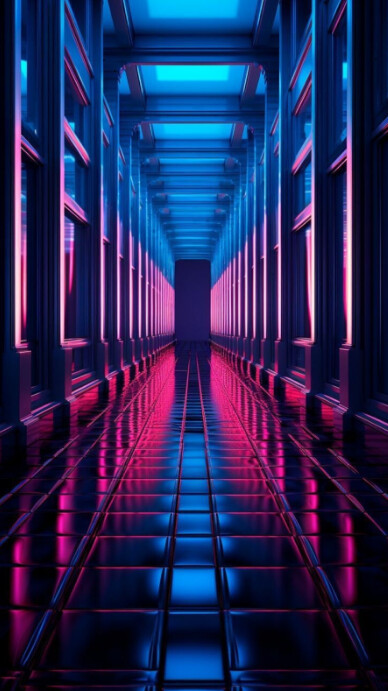 Futuristic Neon Background  Digital Display (9:16) template