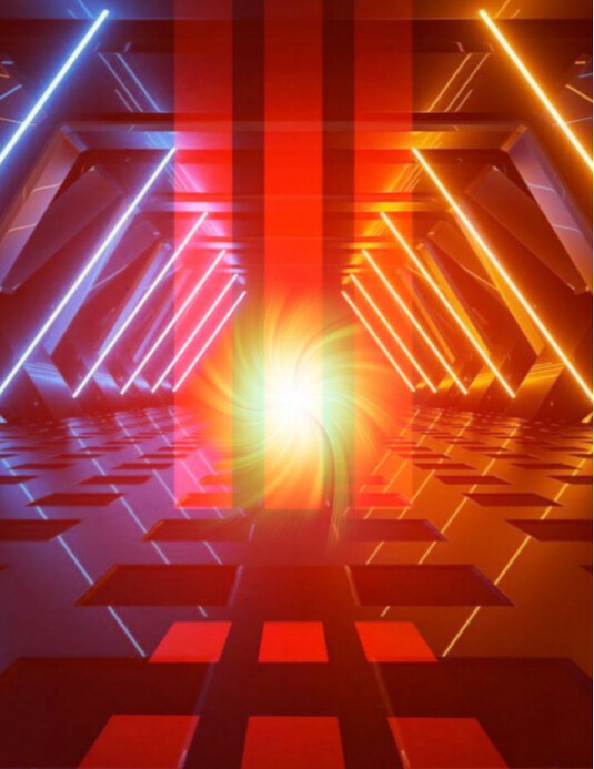 Futuristic neon 传单(美国信函) template