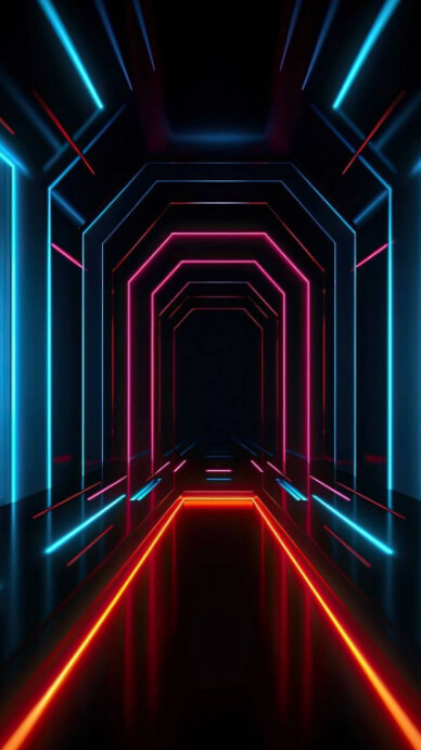 Futuristic Neon  Digital Display (9:16) template