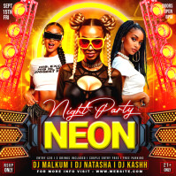 Futuristic Neon Night Party Instagram Post template