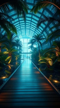 Futuristic Neon Resort  Digital Display (9:16) template