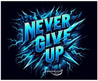 Futuristic Never Give Up In Anything You Are Doing  Large Rectangle Stort rektangel template
