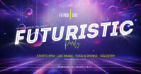 Futuristic Party event promo template Facebook Shared Image