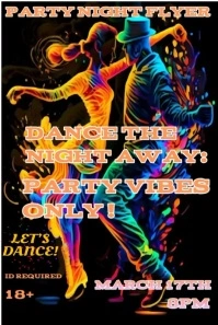 Futuristic Party Night Flyer, Editable  Pinterest Graphic template