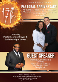 Futuristic Pastoral Anniversary Flyers  A4 template
