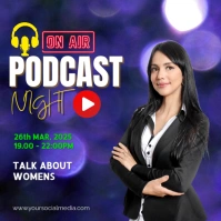 Futuristic Podcast Night Square (1:1) template