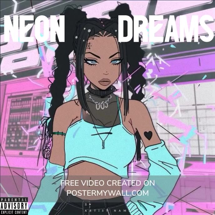 Futuristic Pop Music Anime Style R&b Cover Al template