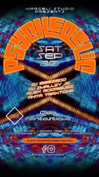 Futuristic Psychedelic Techno Party Instagram Story template
