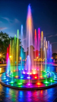 Futuristic Rainbow  Digital Display (9:16) template