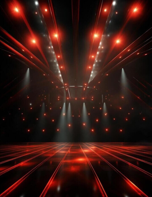 Futuristic red stage spotlight ใบปลิว (US Letter) template