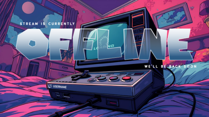 Futuristic Retro Console Twitch Overlay template