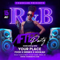 Futuristic Rnb Party Flyer  Instagram Post Wpis na Instagrama template