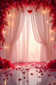 Futuristic Romantic Background  Poster template
