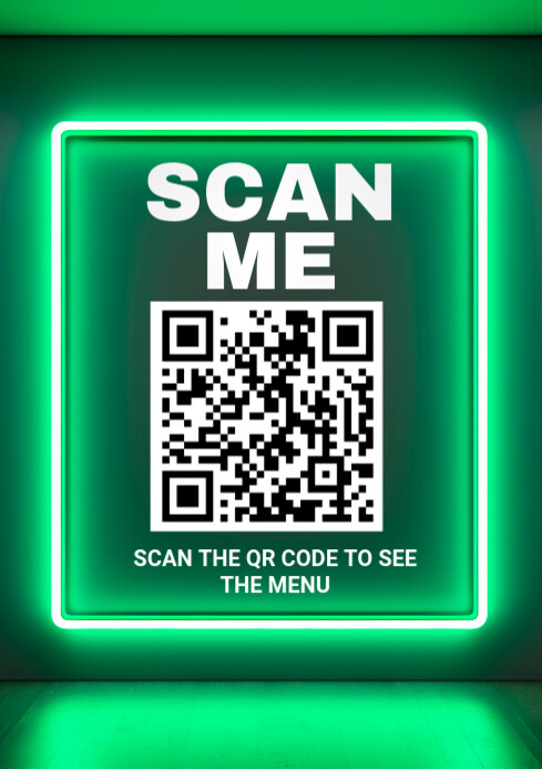 Futuristic Scan Me  A4 template