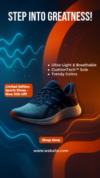 Futuristic Sports Shoe Instagram Story Video template