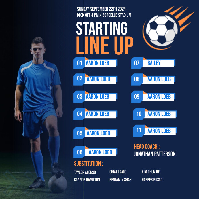 Futuristic Starting Line Up Instagram Post template