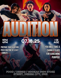 Futuristic Step Up & Shine: Audition For The Dance Crew Flyer (us Letter) template