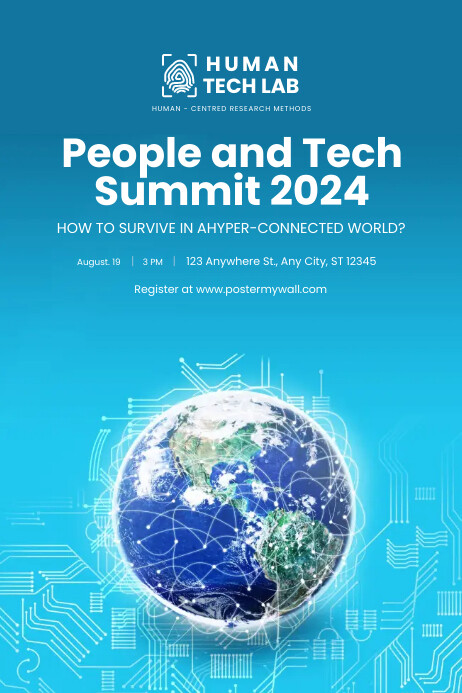 Futuristic Tech Conference Poster Template | PosterMyWall