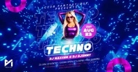 Futuristic Techno Music Facebook Event Cover template