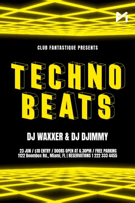 Futuristic Techno Party Video Poster Poster Template | PosterMyWall