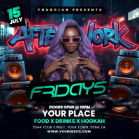 Futuristic Urban Party Flyer Instagram Post template