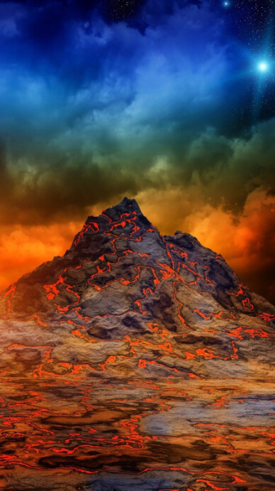 Futuristic Volcano Digital Display (9:16) Template | PosterMyWall