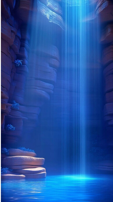 Futuristic Waterfall  Digital Display (9:16) template