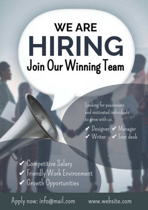 Futuristic We Are Hiring A1 template