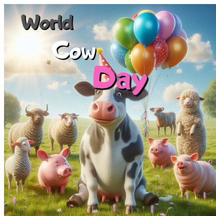 Futuristic World Cow Instagram Post Template | PosterMyWall