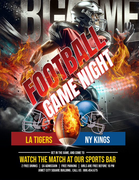 Football Game Day Flyer template
