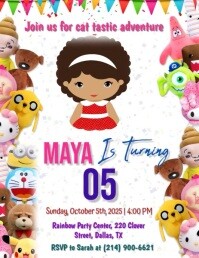 Gabby's Dollhouse animated invitation Pamflet (Letter AS) template