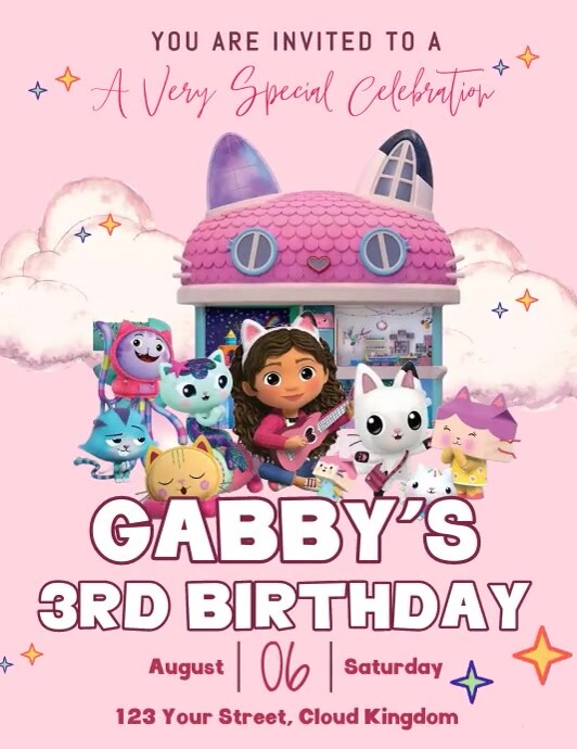 Gabby's Dollhouse Ulotka (US Letter) template