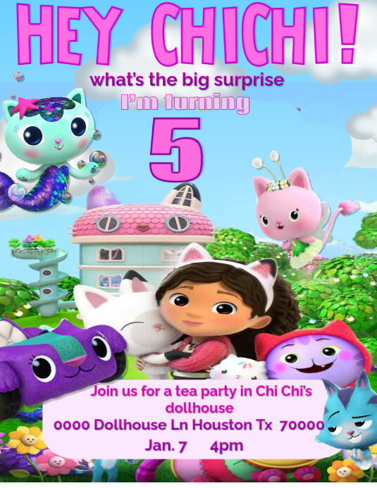 Gabbys Dollhouse Template PosterMyWall Gabbys Dollhouse Template PosterMyWall