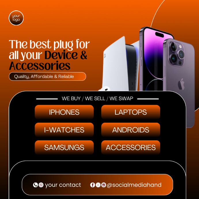 Gadget Flyer Design Instagram Post, the best Wpis na Instagrama template