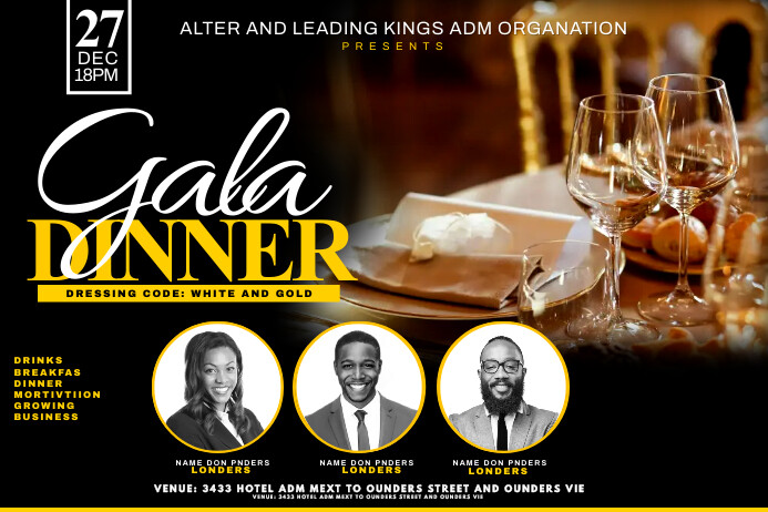 Post Design Dinner Gala Dinner Templat | PosterMyWall
