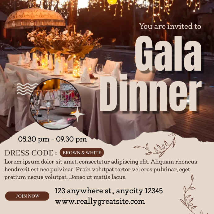 Post Design Dinner Gala Dinner Template | PosterMyWall