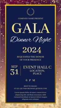 Gala Dinner Night Fire Invitation Template Digitalanzeige (9:16)